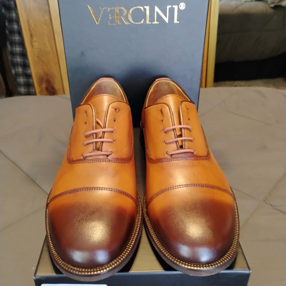 Men's Tan Leather Oxfords